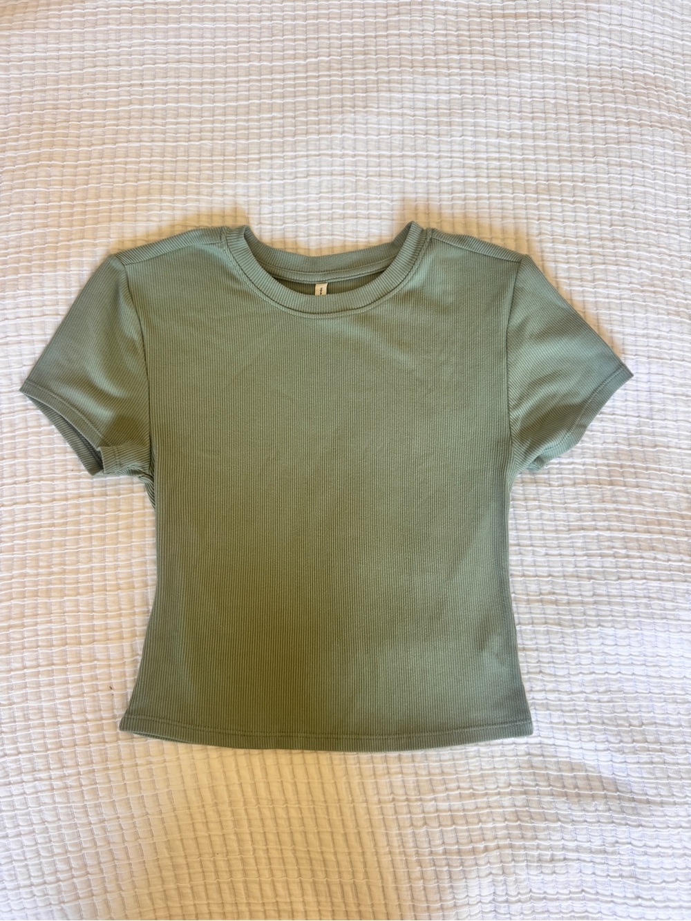 Ribbed Green Tee
